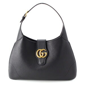 Gucci Aphrodite Leather Shoulder Bag Black